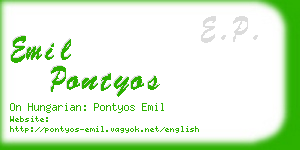 emil pontyos business card